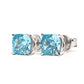 Micro-setting Aquamarine color city of the sky earrings, sterling silver