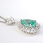 Micro-setting Paraiba color  water drop necklace, sterling silver. (20.75 carat)