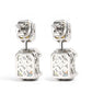 Micro-setting Emerald cut Shine like the sun and moon fancy earrings, sterling silver