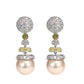 Micro-setting Nude Shell pearl fancy earrings, sterling silver