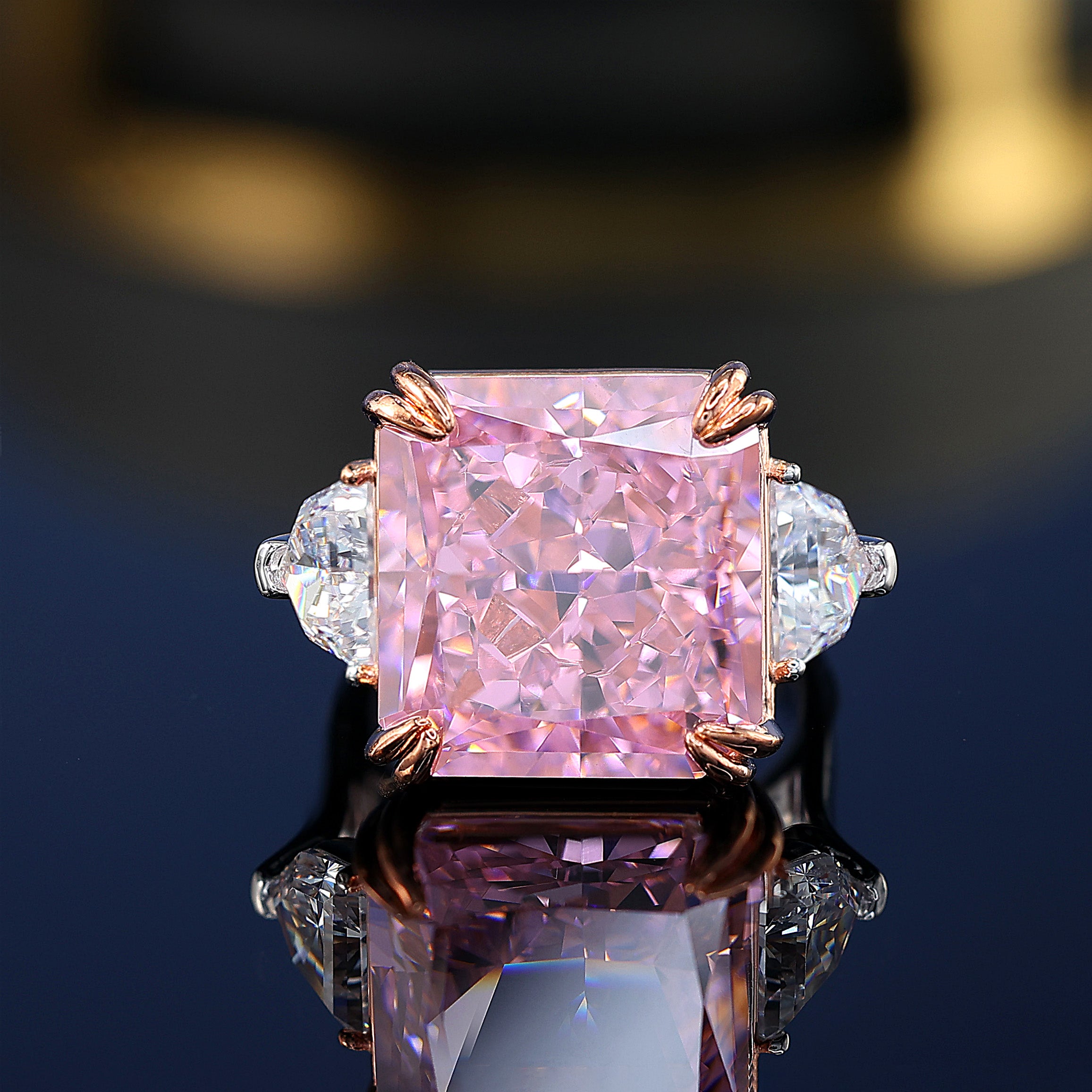 Limited edition Micro-setting Pink diamond color Lab created stones Co ...