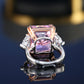 Limited edition Micro-setting Pink diamond color Lab created stones Constant love ring, sterling silver