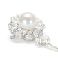 Micro-setting lab created stones White Shell pearl Snow queen pendant, sterling silver