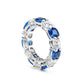 Special offer Micro-setting tanzanite color lab created stones Dream catcher eternity ring, sterling silver