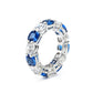 Special offer Micro-setting tanzanite color lab created stones Dream catcher eternity ring, sterling silver