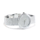 Micro-setting Clear diamond color Lab created stones Luxury watch bracelet, sterling silver & steel