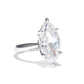 Micro-setting diamond color Lab created stones Marquise Solitaire ring, sterling silver