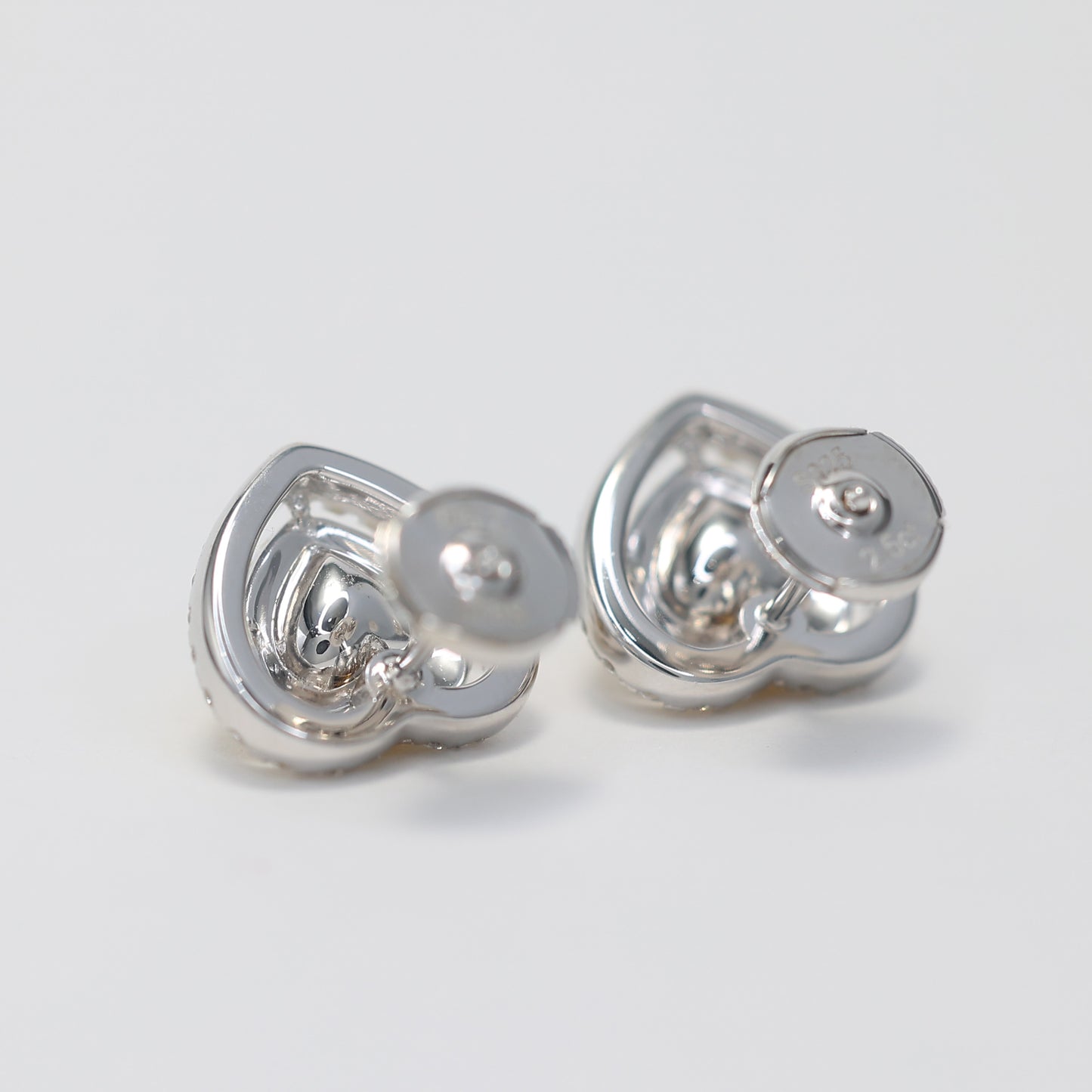 Boucles d'oreilles cœur entièrement cloutées avec diamants jaunes micro-sertis, argent sterling