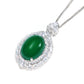 Micro-setting Jade color made from agate detailed pigeon egg pendant, sterling silver