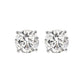 Micro-setting Diamond color lab created stones 4 prong ear studs, sterling silver