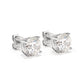 Micro-setting Diamond color lab created stones 4 prong ear studs, sterling silver