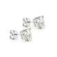 Micro-setting Diamond color lab created stones 4 prong ear studs, sterling silver