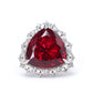 Micro-setting Ruby color The heart of the ocean ring, sterling silver