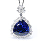 Micro-setting Sapphire color The heart of the ocean necklace, sterling silver