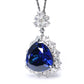 Micro-setting Sapphire color The heart of the ocean necklace, sterling silver