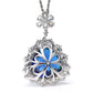 Micro-setting Sapphire color The heart of the ocean necklace, sterling silver