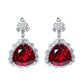 Micro-setting Ruby color The heart of the ocean earrings, sterling silver
