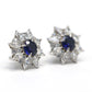 Micro-setting Sapphire color lab created stones Eight stars earrings, sterling silver.