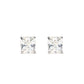 Only 1 Micro-setting clear color lab created stones special cutting baguette earrings, sterling silver.