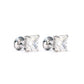 Only 1 Micro-setting clear color lab created stones special cutting baguette earrings, sterling silver.