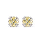 Only 1 Micro-setting Yellow color lab created stones special cutting fancy ear studs, sterling silver