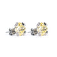 Only 1 Micro-setting Yellow color lab created stones special cutting fancy ear studs, sterling silver