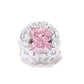 Micro-setting Pink diamond color lab created stones the Summer garden ring, sterling silver