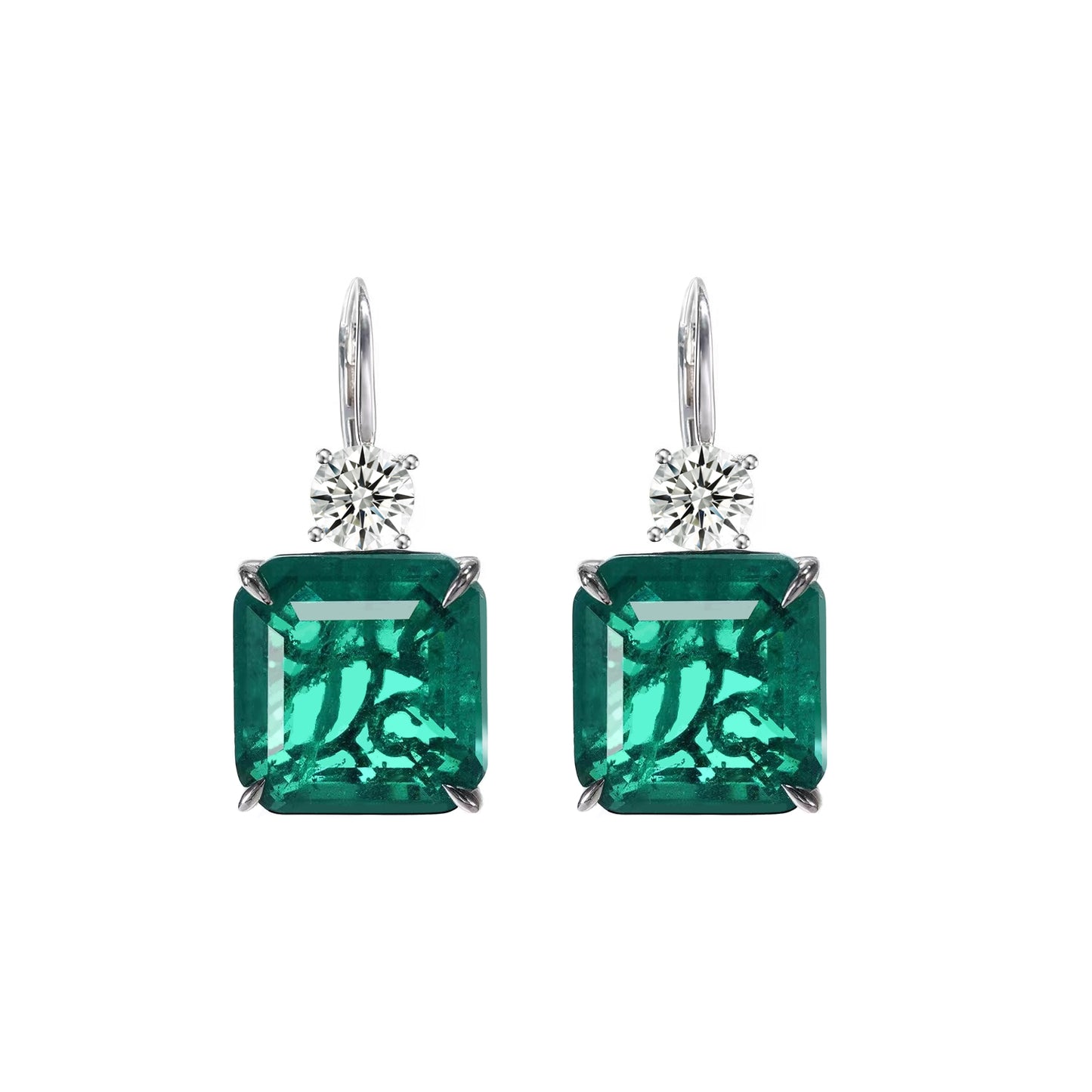 Synthetic Emerald collection: The Secret Land temperament Earrings