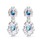 Only 1 Micro-setting Sapphire color lab created stones fancy earrings, sterling silver