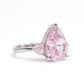 Micro-setting icy-cut Pink diamond color Lab created stones ring, sterling silver