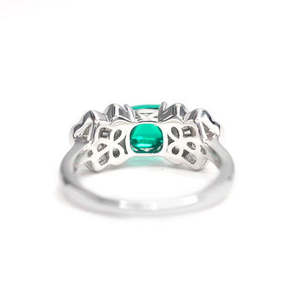 Mikrogefasste, im Labor hergestellte Steine ​​Die Flügel eines Engelsrings, (2 Karat) Sterlingsilber. US-Größe: 5-6-7-8-9-10