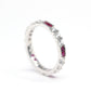 Mircro setting Rose and white Lab created stones fully-jewelled thin ring, sterling silver