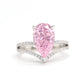 Promotional design Micro-setting Light Pink color Lab created stones waterdrop ring, sterling silver. (10.59carat)