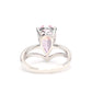 Promotional design Micro-setting Light Pink color Lab created stones waterdrop ring, sterling silver. (10.59carat)