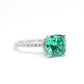 Promotional design Micro-setting Apple Green color Lab created stones 4 prong ring