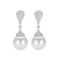 Promotion design Micro-setting Lab created stones Pearl of Venice drop earrings, sterling silver