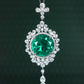 Micro-setting Emerald color Round Lab created stones Fancy lace pendant, sterling silver.(82.32 carat).