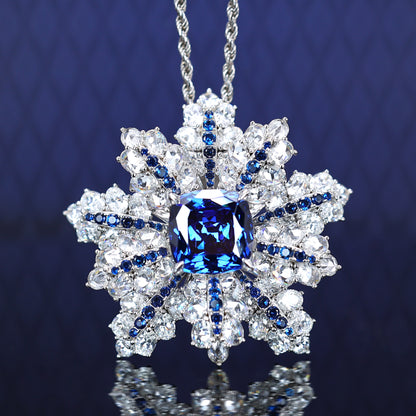 Micro-set Sapphire color Lab a créé des pierres 3 façons d'utiliser Snow Ring, argent sterling