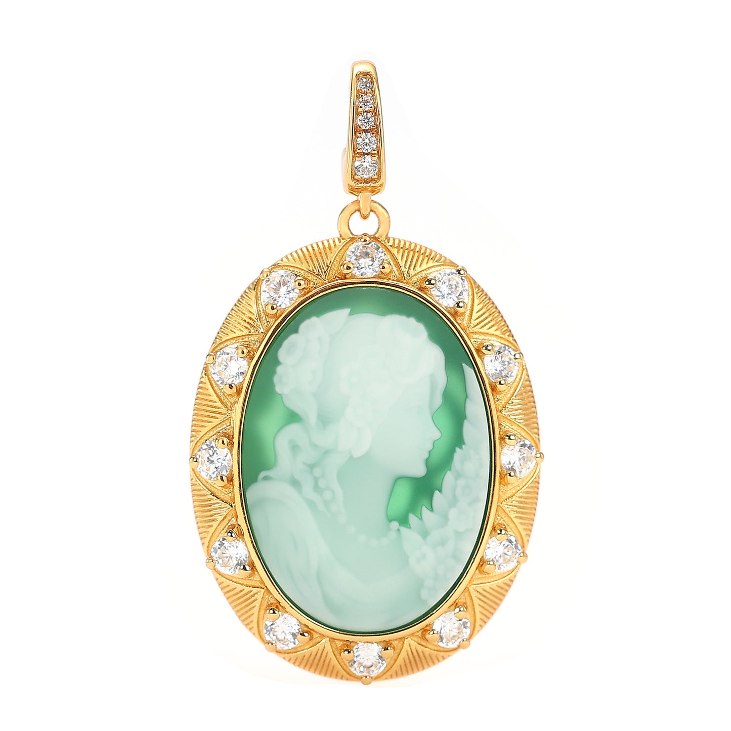 Cameo agate collection: Handcrafted "Eternal Queen" detailed Pendant