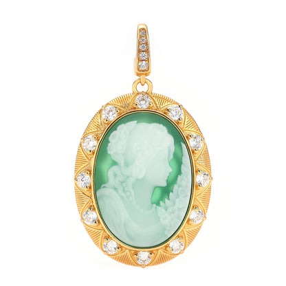 Cameo agate collection: Handcrafted "Eternal Queen" detailed Pendant