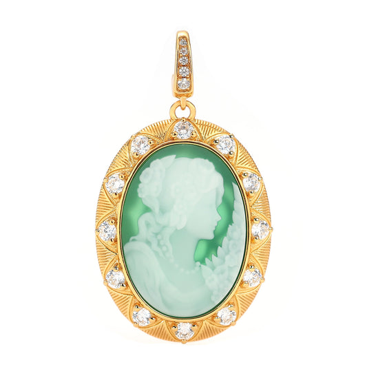 Cameo agate collection: Handcrafted "Eternal Queen" detailed Pendant