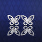 Micro-setting Lab created stones butterflies hollowed-out ear studs, sterling silver