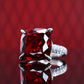 Micro-setting Ruby color Lab created stones Athens ring, sterling silver