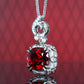 Promotion design：Micro-setting Ruby color Square-shape Birds paying homage to the phoenix necklace, sterling silver