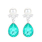 Micro-setting Paraiba color Lab created stones Teardrop earrings, sterling silver