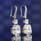 Special offer  Royal Asscher Cut Lab created stones hook earrings, sterling silver.