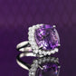 Special offer Micro-setting Purple diamond color Lab created stones cocktail ring, sterling silver