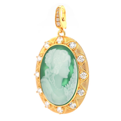 Cameo agate collection: Handcrafted "Eternal Queen" detailed Pendant