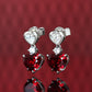 Special offer Micro-setting Ruby color Lab created stones heart earrings, sterling silver