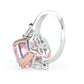 Promotional design：Pink diamond color Lab created stones Asscher cut ring, sterling silver